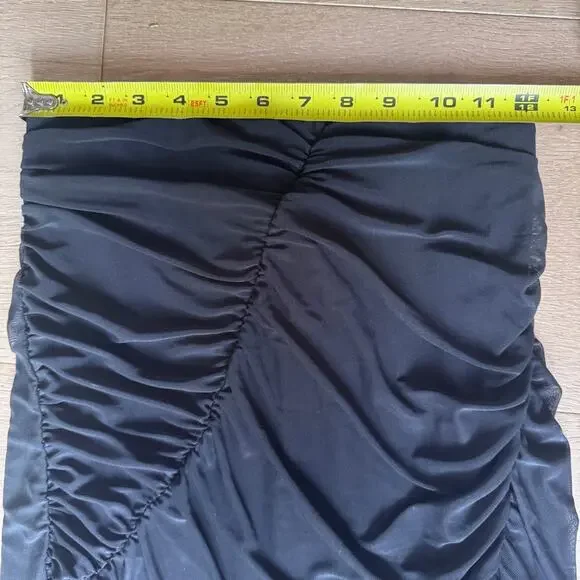 House of Harlow 1960 Black Ruched Mesh MIDI Skirt size XS - Picture 10 of 10